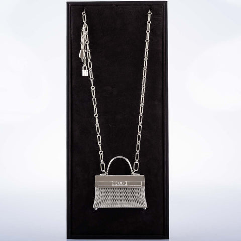 Ultra-Rare Hermès Kelly Sac Bijou in Stering Silver