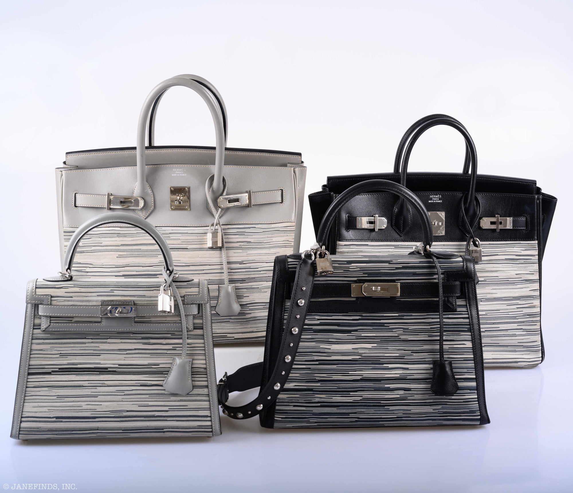 Hermès Kelly Sellier 28 Vibrato & Noir Box Calf Palladium Hardware