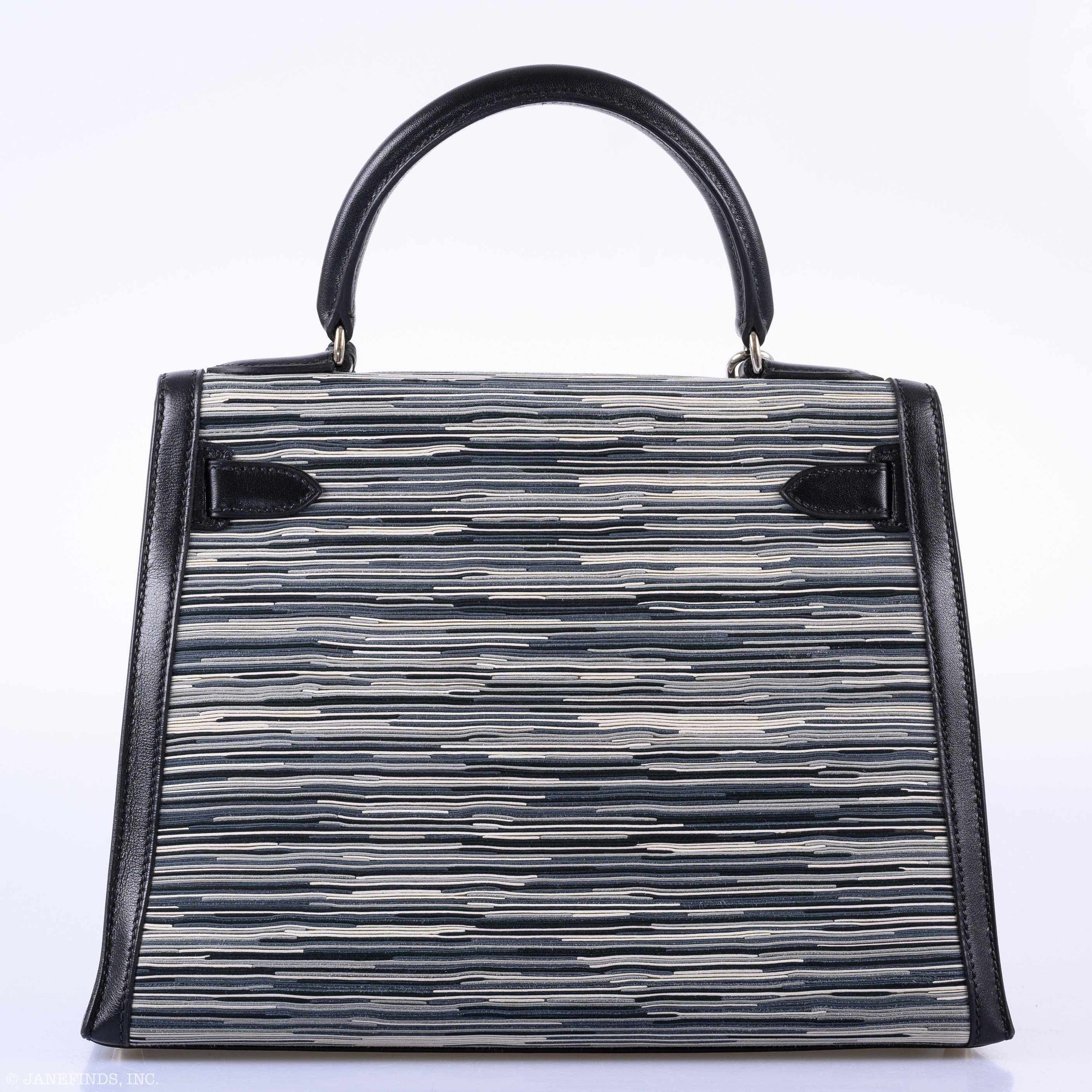 Hermès Kelly Sellier 28 Vibrato & Noir Box Calf Palladium Hardware