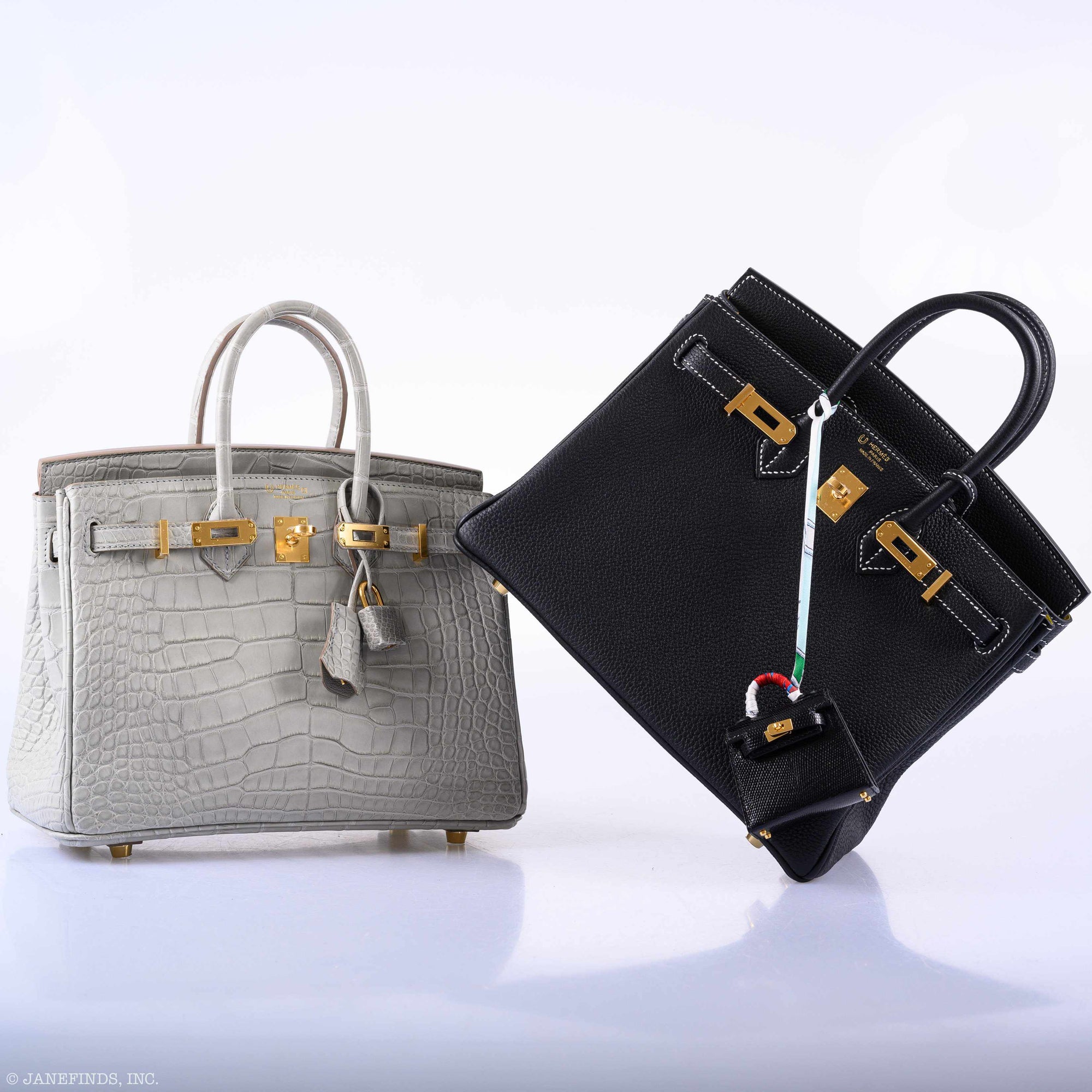 Hermès Micro Kelly Charm Black Lizard Gold Hardware