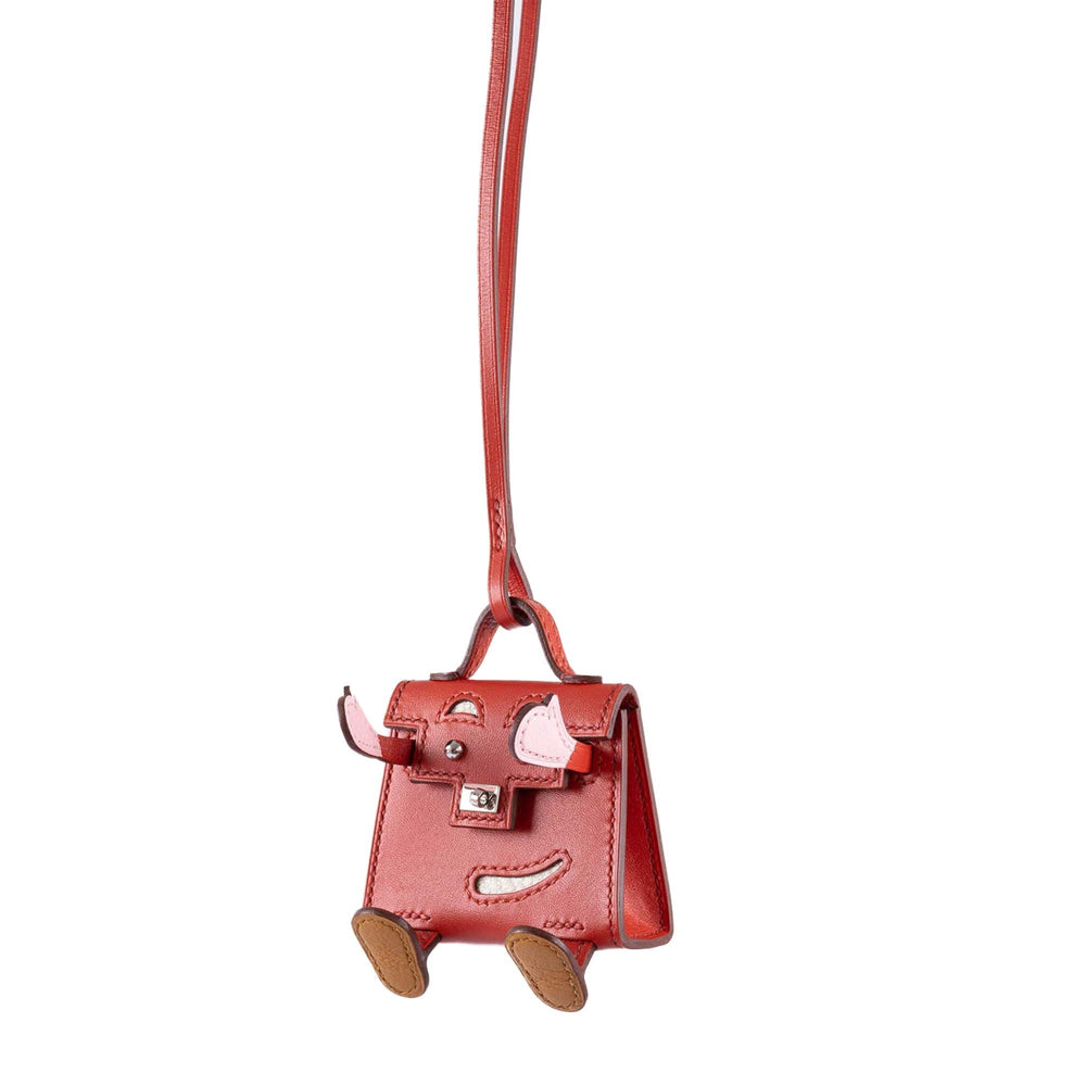 Hermès Micro Kelly Quelle Idole Bag Charm Sanguine / Rose Sakura / Nata / Sesame Tadelakt Palladium Hardware