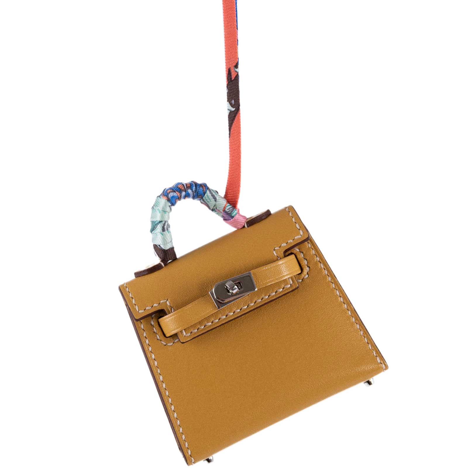 Hermès Micro Kelly Twilly Charm Foine Tadelakt Leather Palladium Hardware - 2020, Y