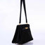 Hermès Mini Kelly 20 Sellier Shoulder Black Veau Doblis Suede Gold Hardware - 1999