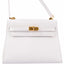 Hermès Mini Kelly 20 Sellier Shoulder White Evercolor Gold Hardware - 1986