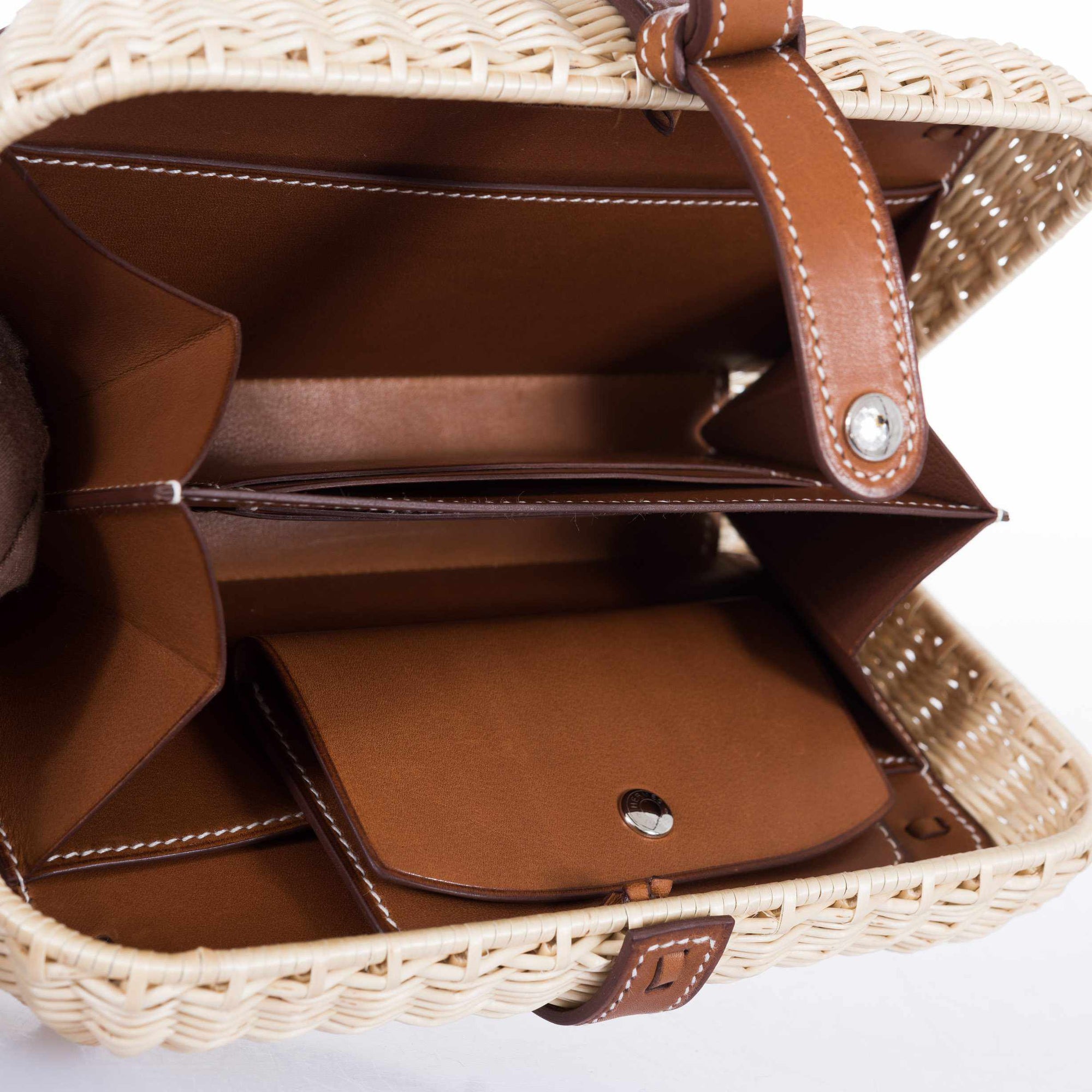 Hermès Picnic Barenia Basket Woven Minaudière Clutch