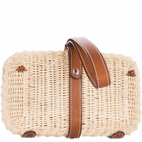 Hermès Picnic Barenia Basket Woven Minaudière Clutch