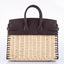 Hermès Picnic Birkin 25 Osier Wicker & Rouge Swift with Palladium Hardware - 2021, Z