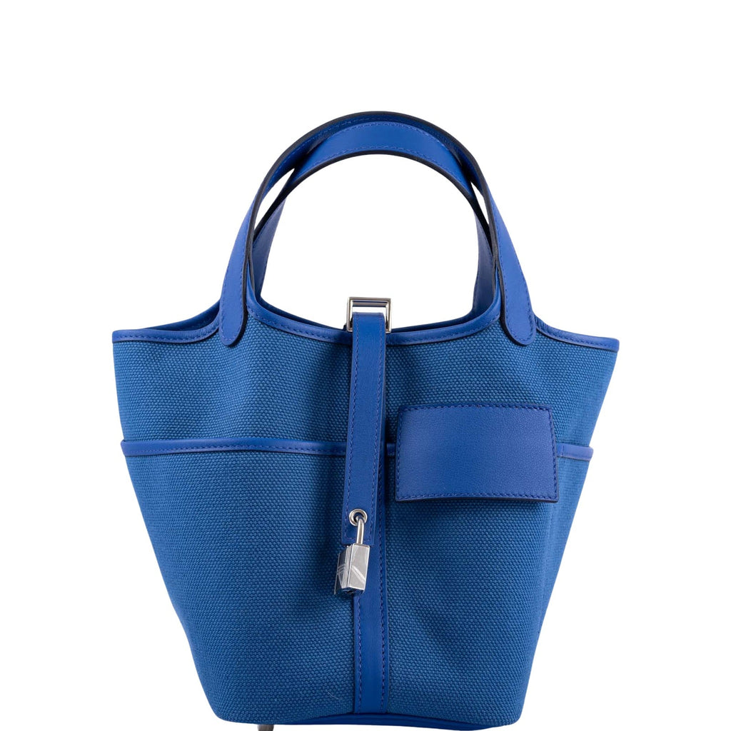 Hermes Picotin Cargo 18 in Bleu Royal Toile and Bleu Egee Swift with  Palladium Hardware - ShopStyle Tote Bags