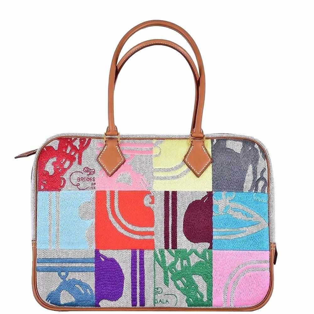 Hermès Plume 32 Multicolor Special Order Plume Bag Palladium
