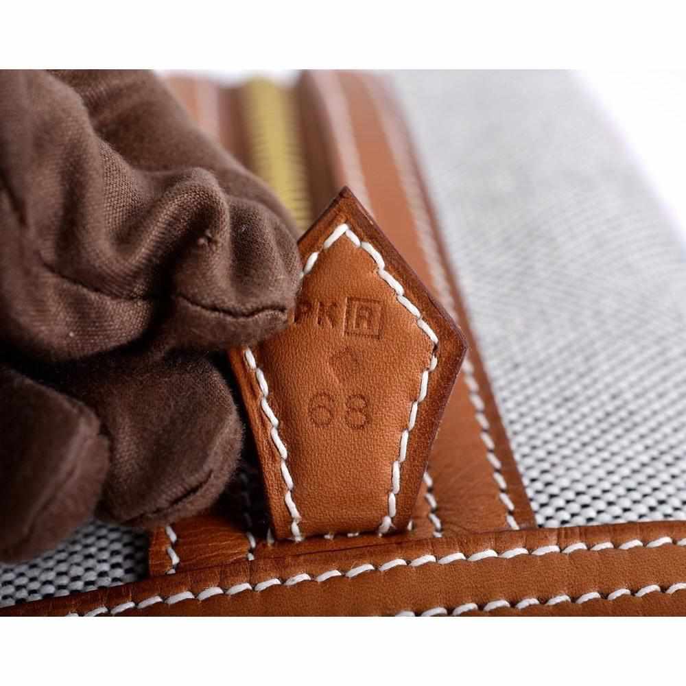 Hermès Plume 32 Patchwork Printed Toile Barenia Palladium Hardware