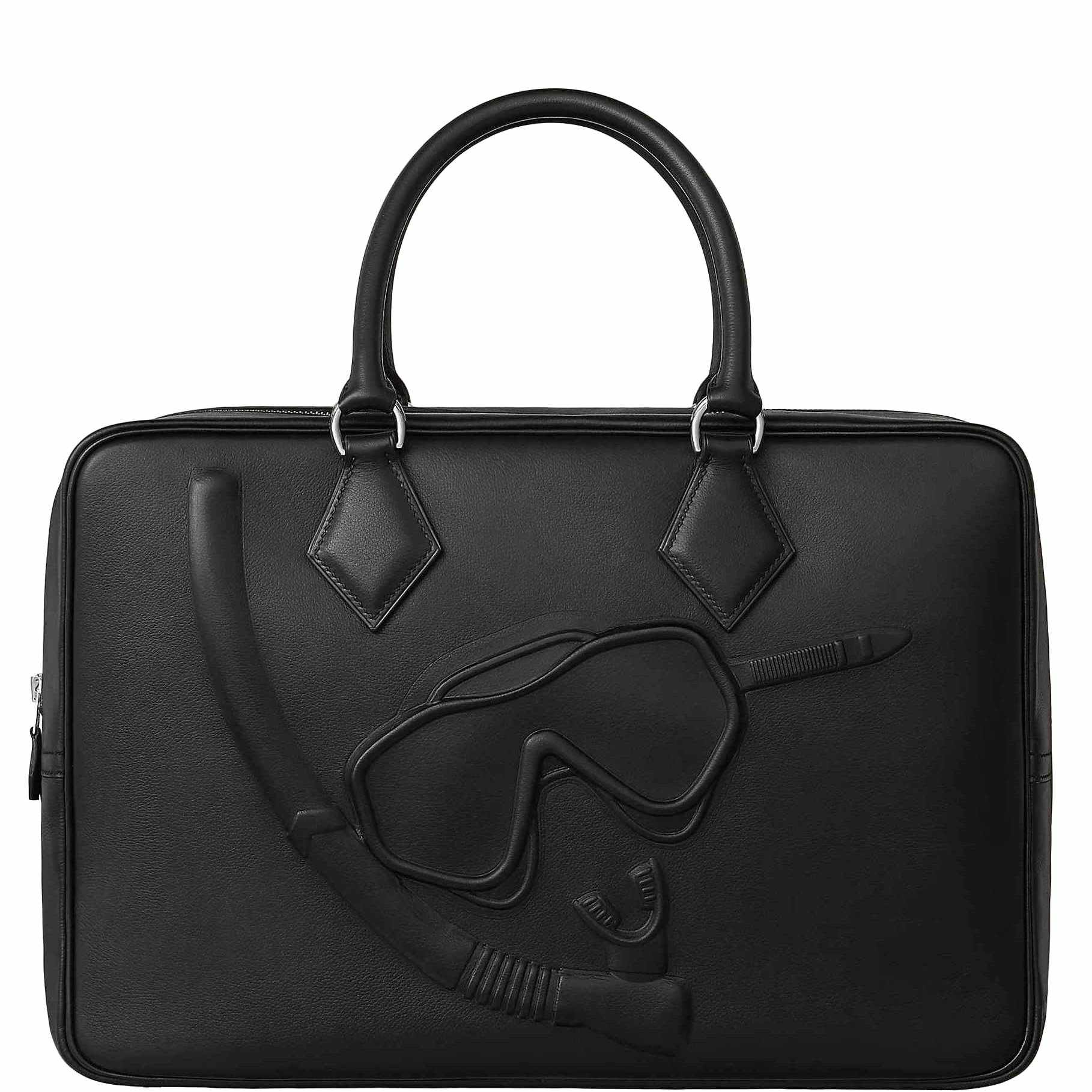 Hermès Plume fourre-tout 40 Dr. No Bag Black Evergrain Palladium Hardware