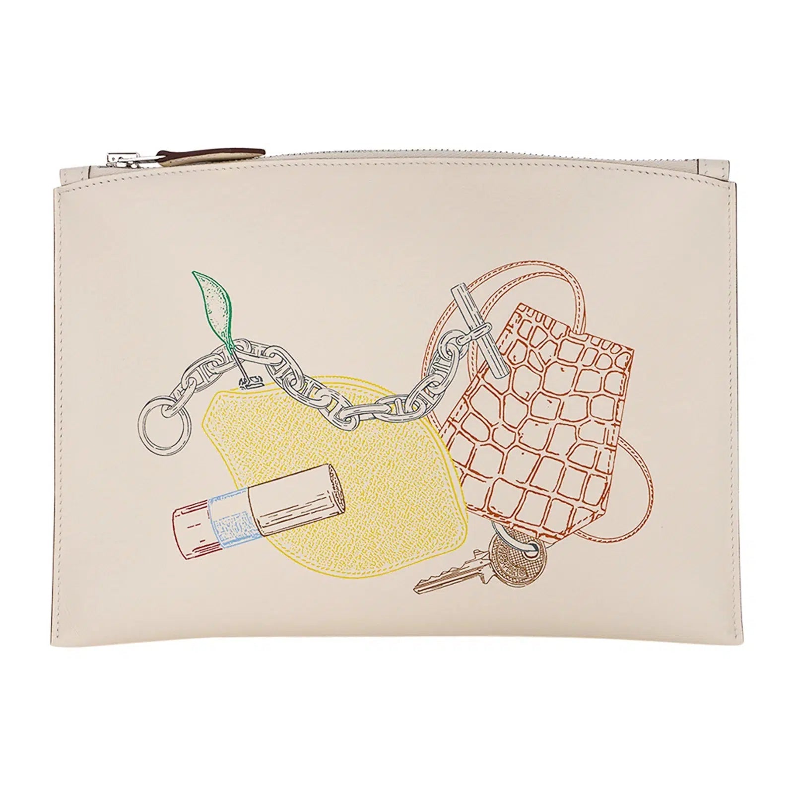 Hermès Pochette Bazar In and Out PM Clutch Nata Swift Leather