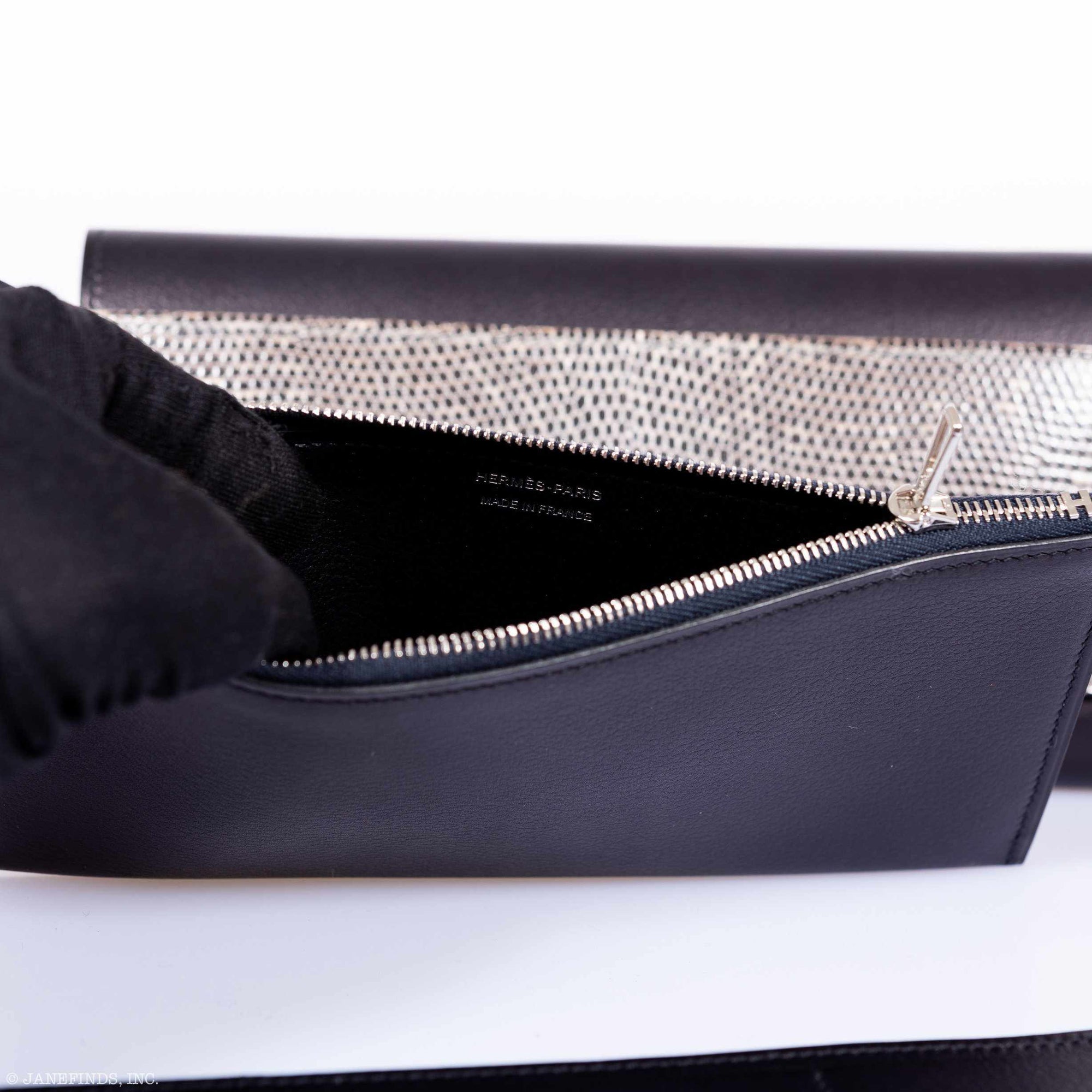 Hermès Portefeuille Passant Long Bleu Indigo Evergrain Ombre Lizard