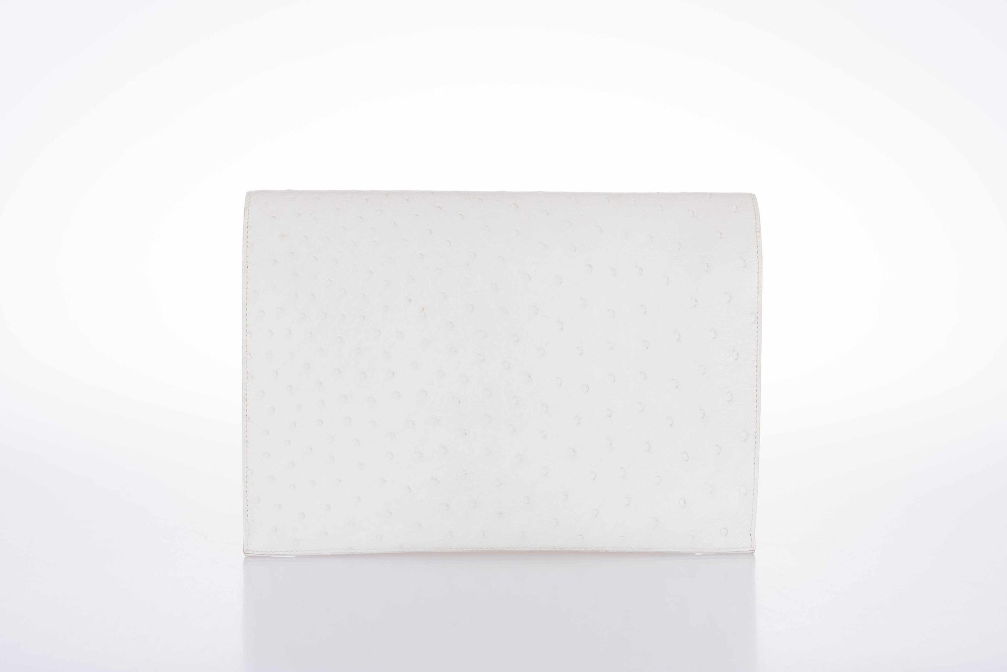 Hermès Pre-Medor Clutch White Ostrich Gold Hardware