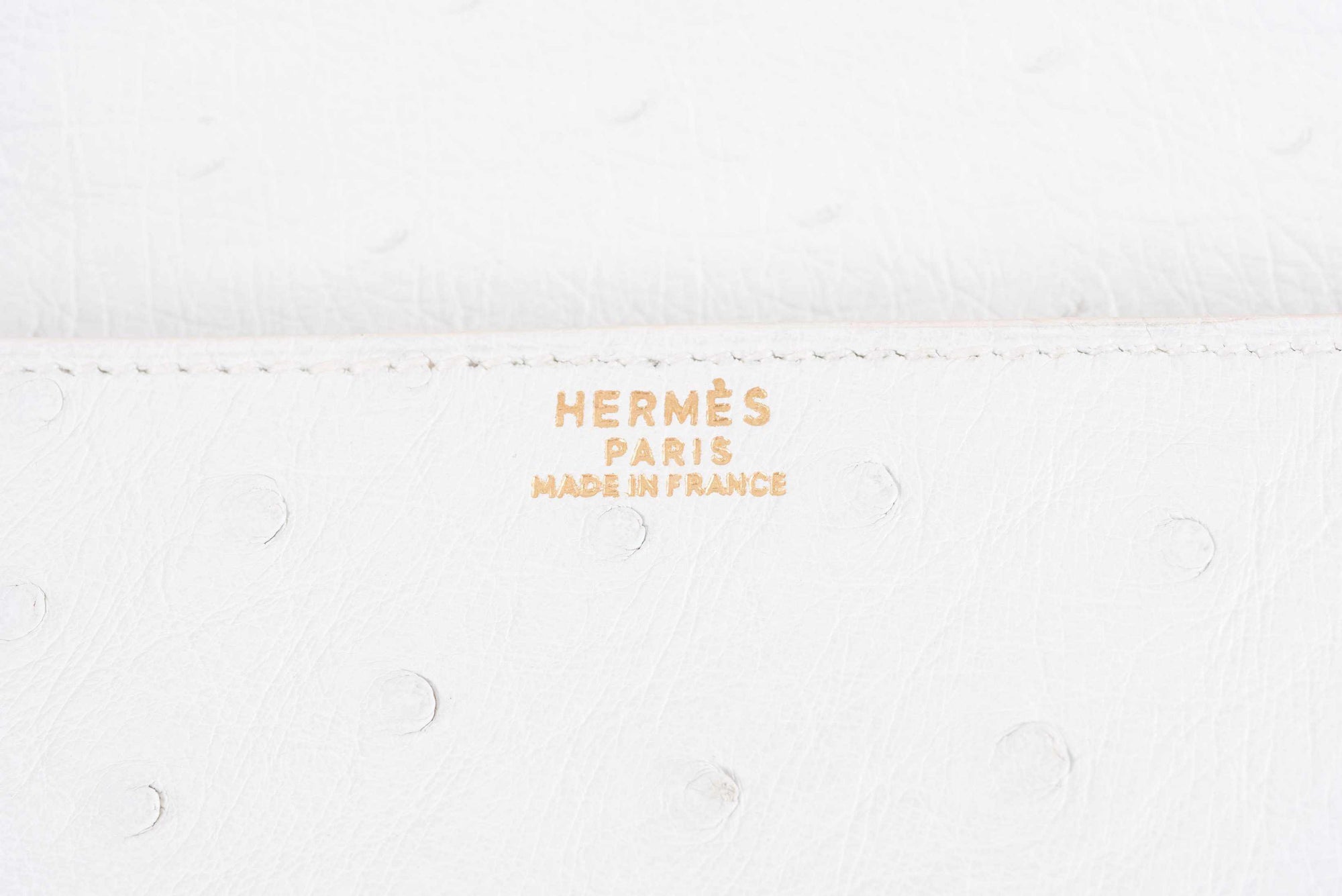 Hermès Pre-Medor Clutch White Ostrich Gold Hardware