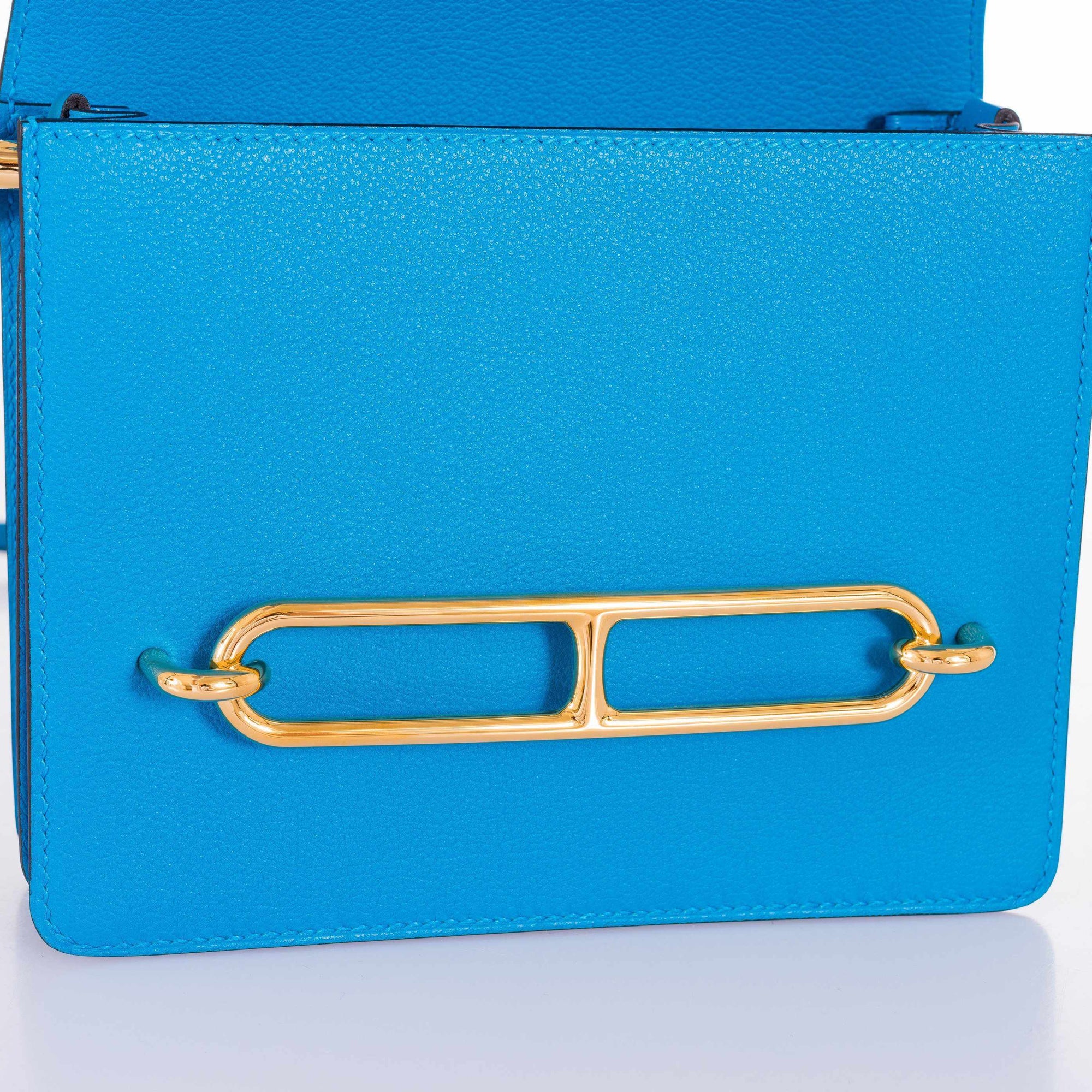 Hermès Roulis Mini Blue Zanzibar Gold Hardware