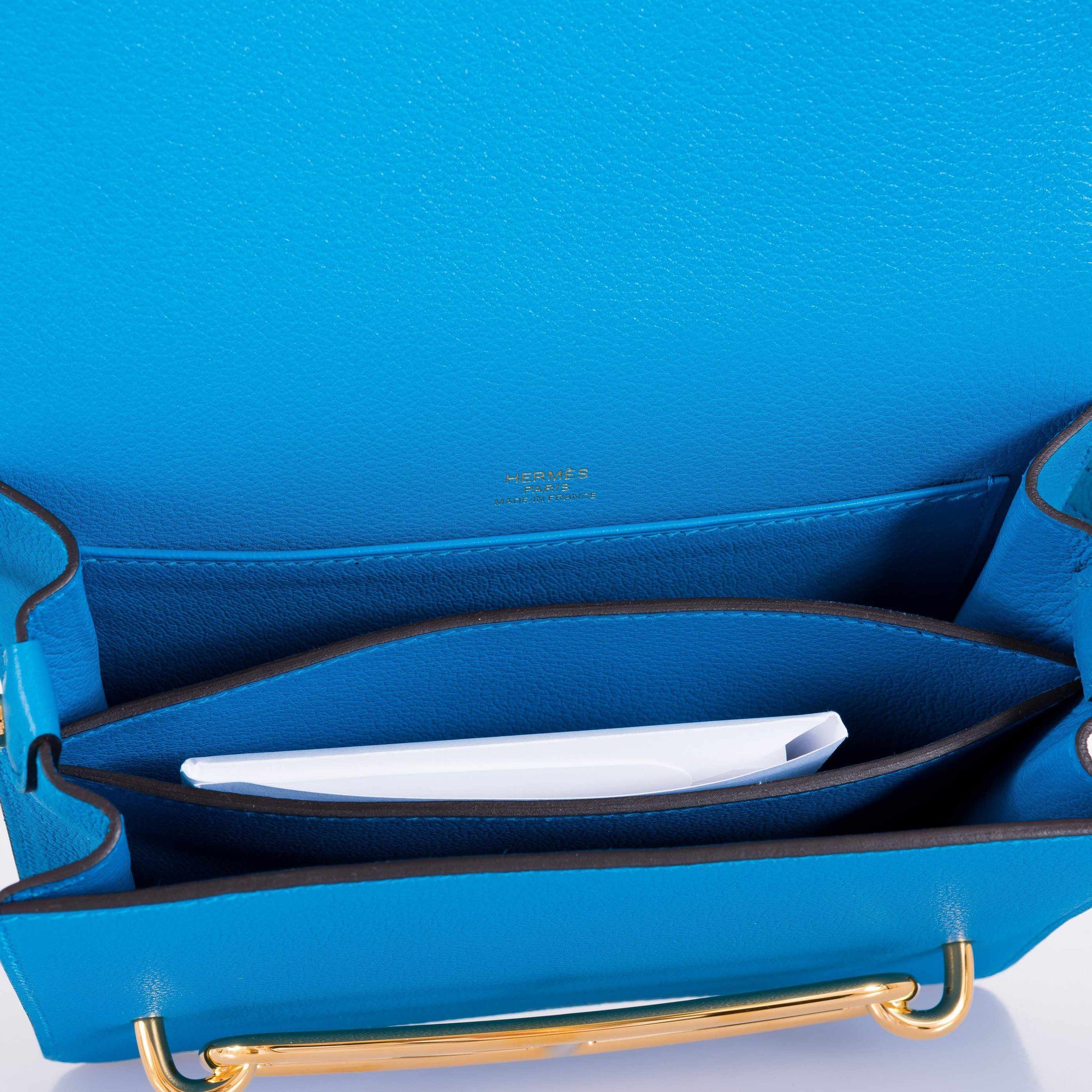 Hermès Roulis Mini Blue Zanzibar Gold Hardware