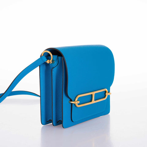 Hermès Roulis Mini Blue Zanzibar Gold Hardware