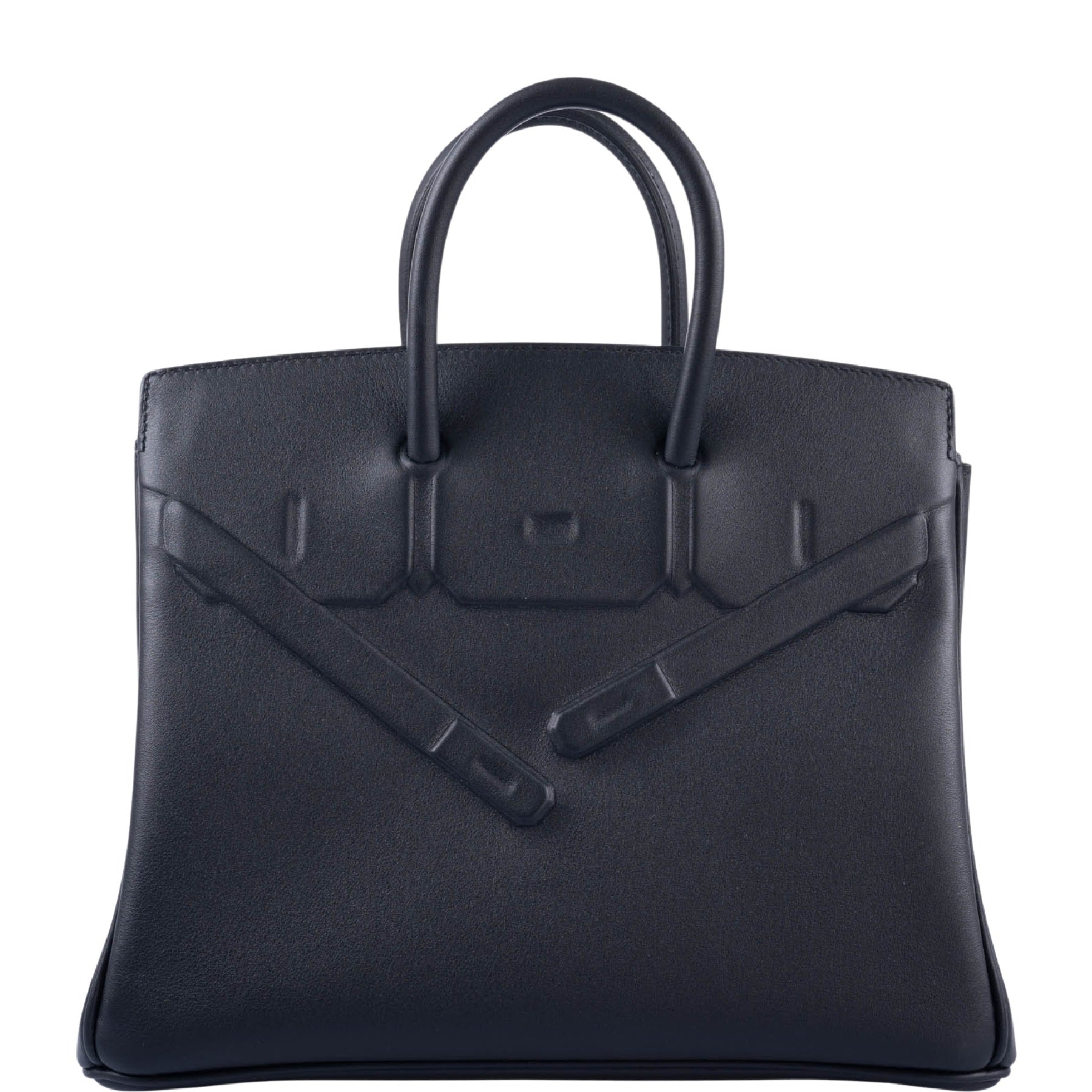 Hermès Shadow Birkin 25 Black Swift Leather Palladium Hardware