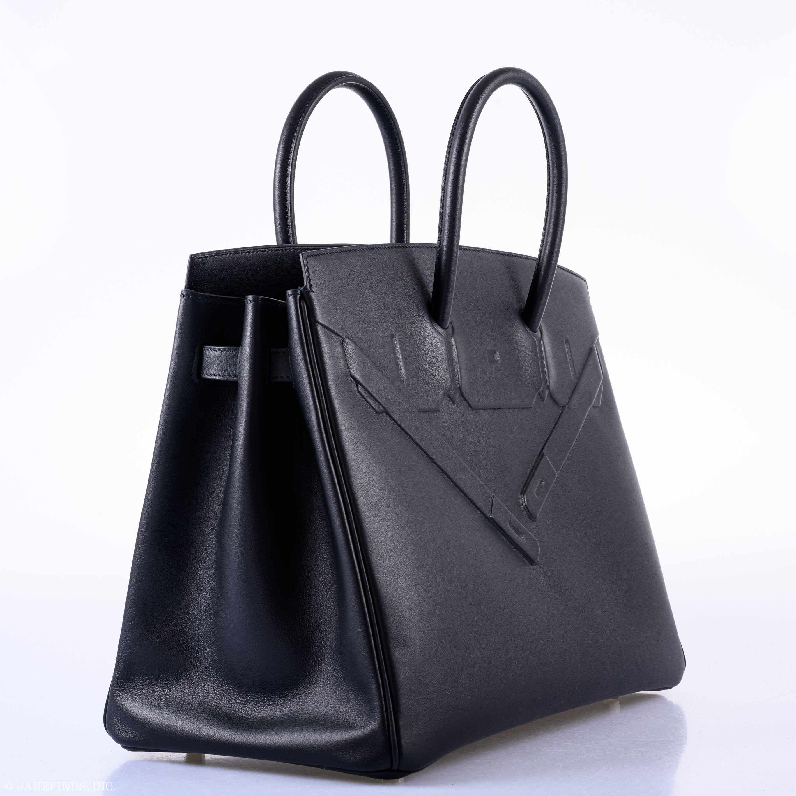 Hermès Shadow Birkin 35 Black Swift Palladium Hardware - 2020, Y