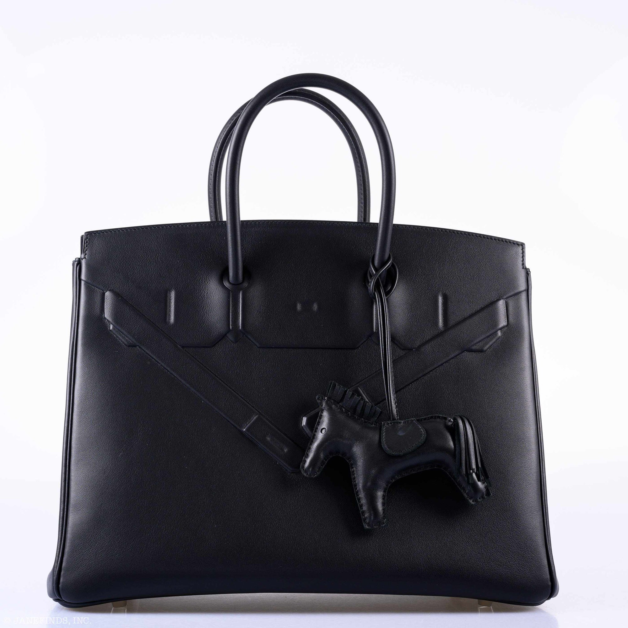Hermès Shadow Birkin 35 Black Swift Palladium Hardware