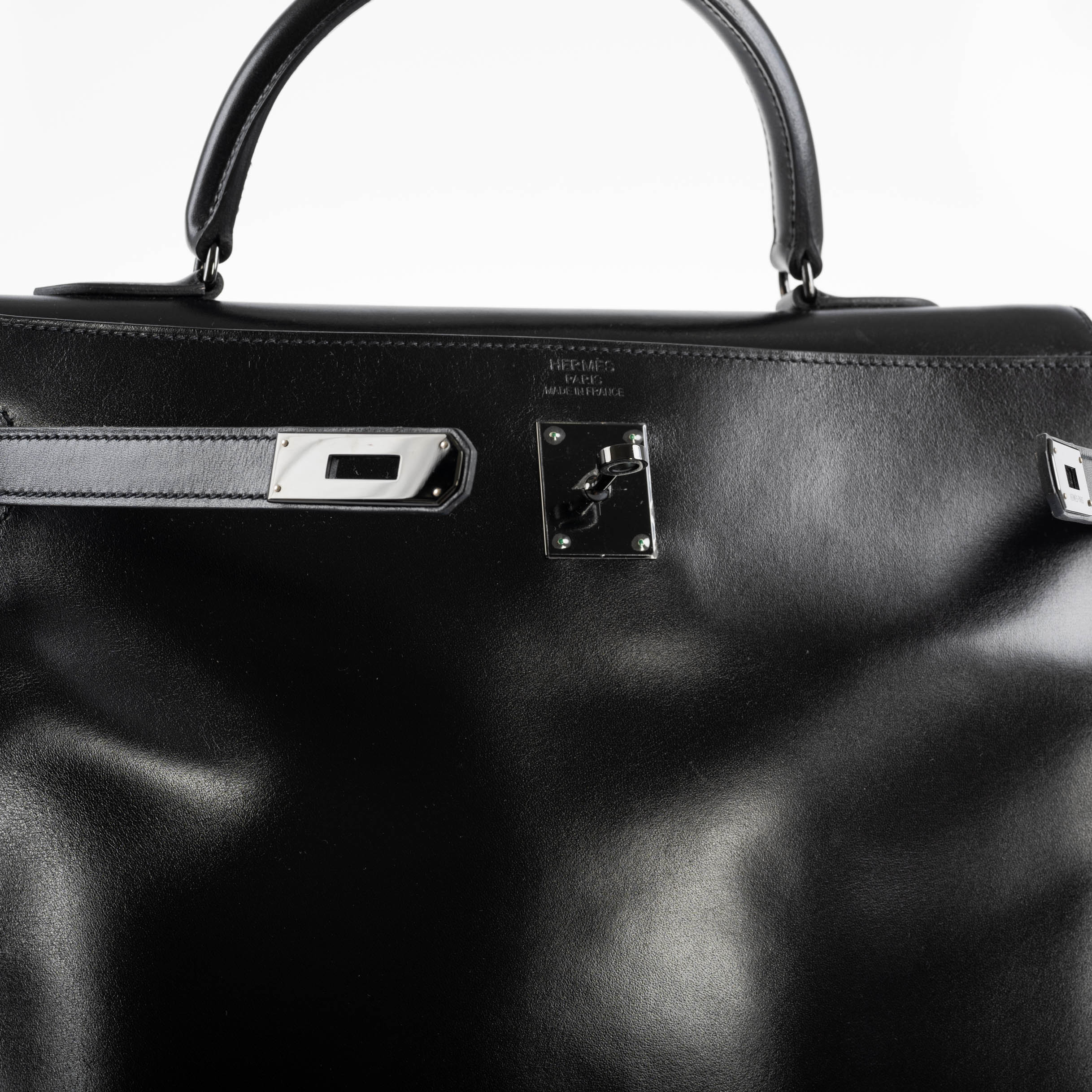 Hermès So Black Kelly 35 Retourne Black Box Leather PVD Hardware - 2011, O Square