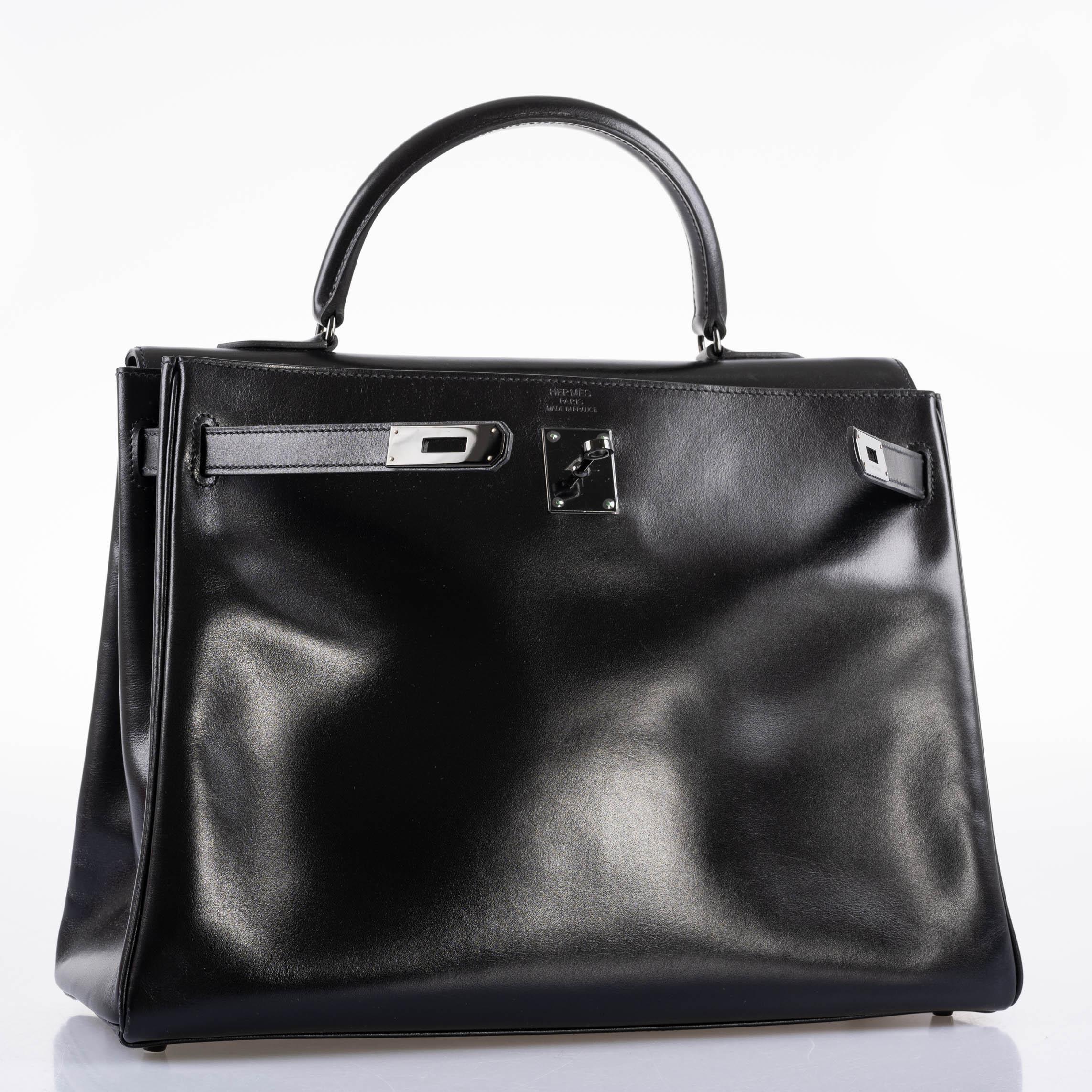 Hermès So Black Kelly 35 Retourne Black Box Leather PVD Hardware - 2011, O Square