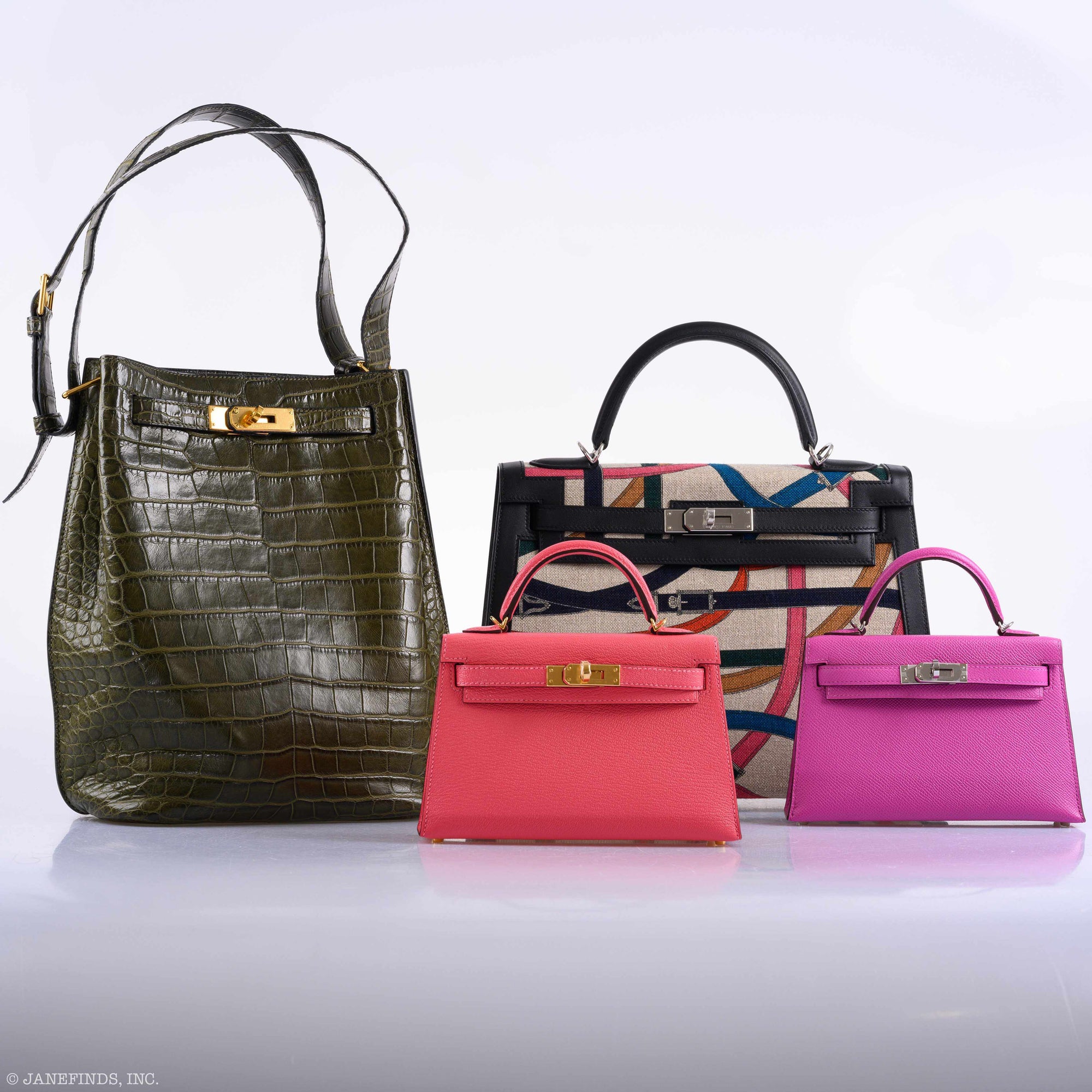 Hermès So Kelly 22 Matte Vert Veronese Alligator Gold Hardware