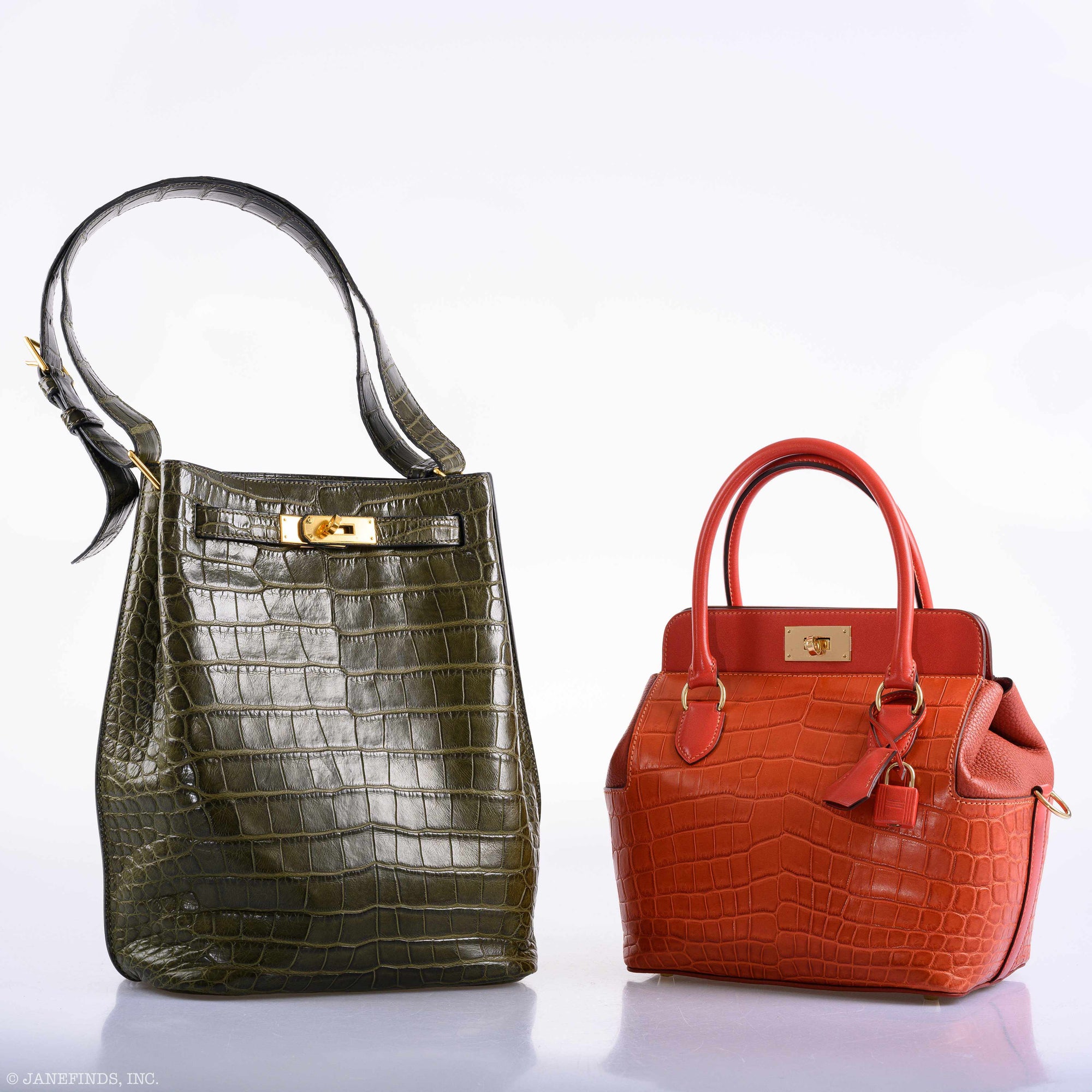 Hermès So Kelly 22 Matte Vert Veronese Alligator Gold Hardware