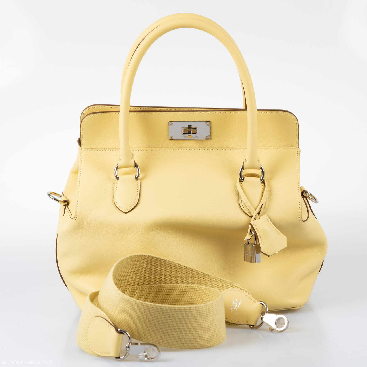 Hermes Toolbox 26 Jaune Poussin Swift Palladium From – JaneFinds