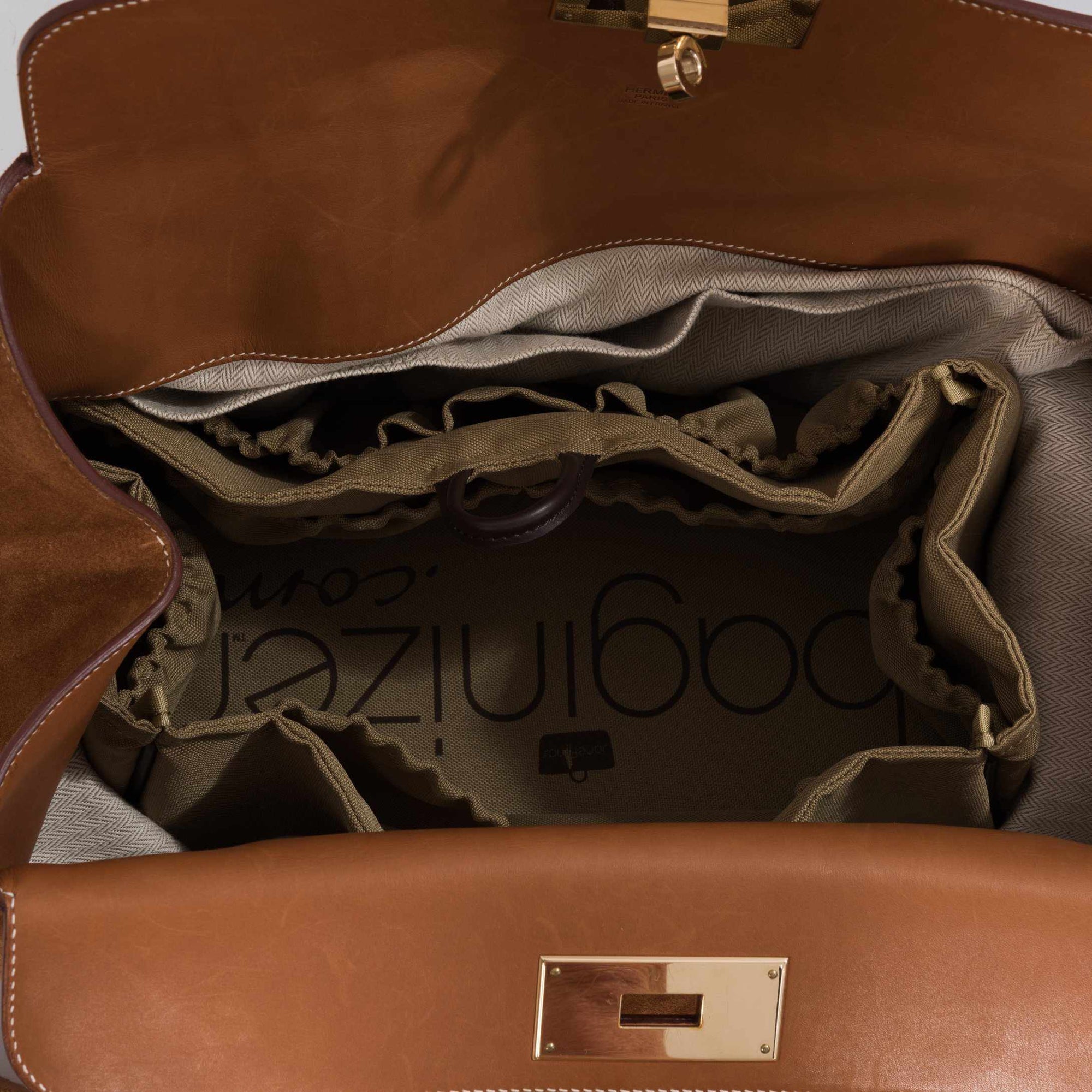 Hermès Toolbox 33 Doblis Suede And Swift Gold Hardware