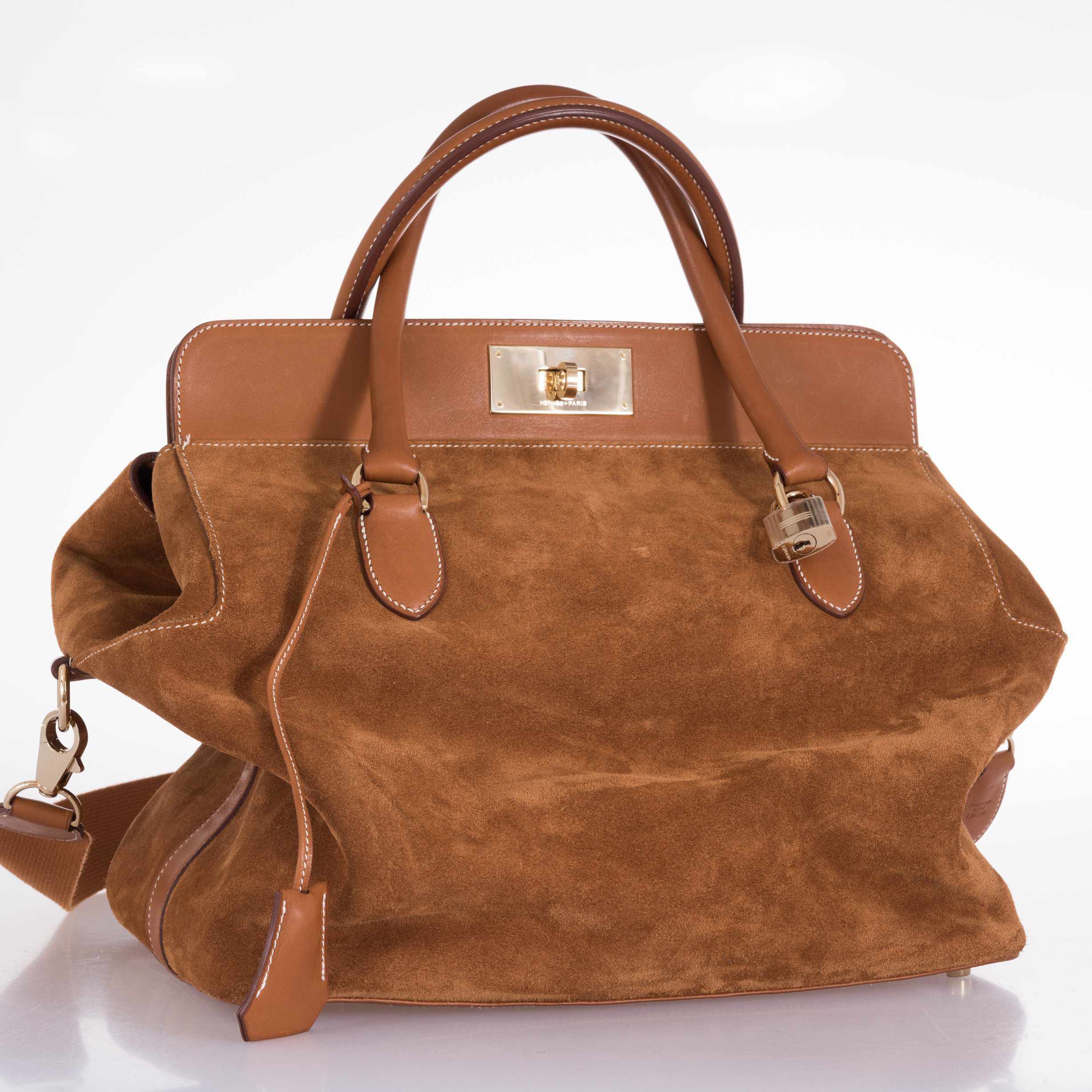 Hermès Toolbox 33 Doblis Suede And Swift Gold Hardware | JANEFINDS