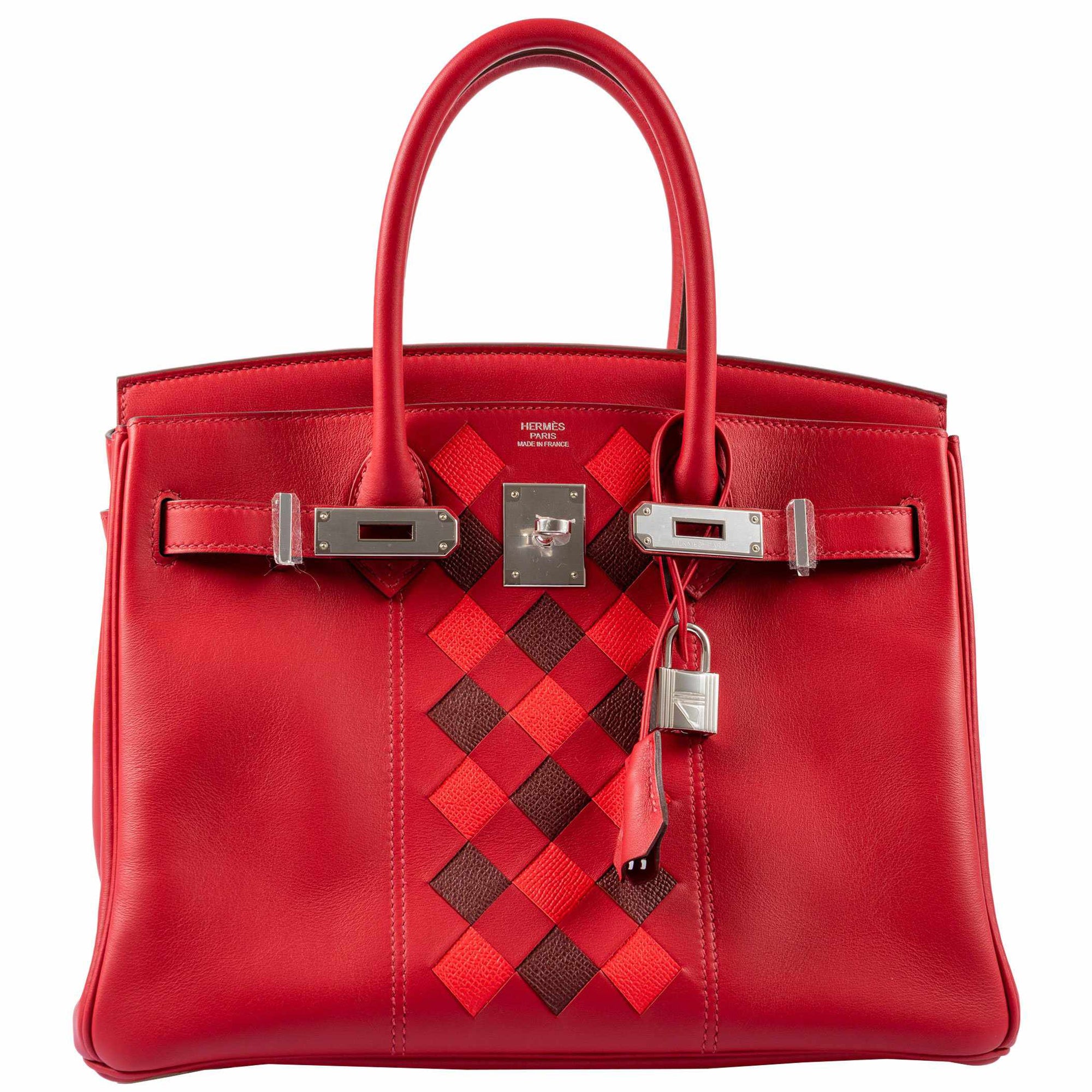 Hermès Tressage Birkin 30 Rouge de Coeur Swift, Rouge H & Piment Epsom Palladium Hardware