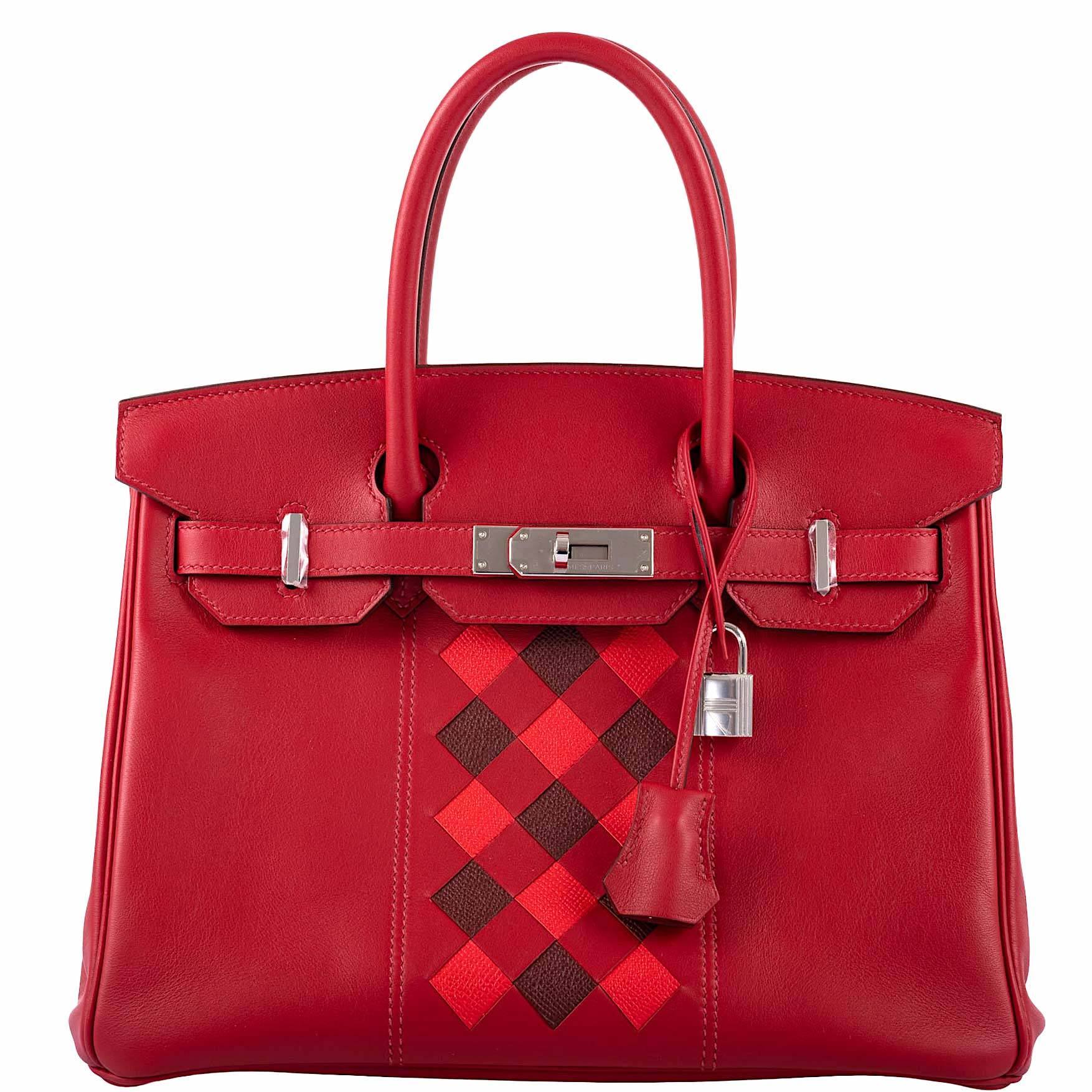 Hermès Tressage Birkin 30 Rouge de Coeur Swift, Rouge H & Piment Epsom Palladium Hardware