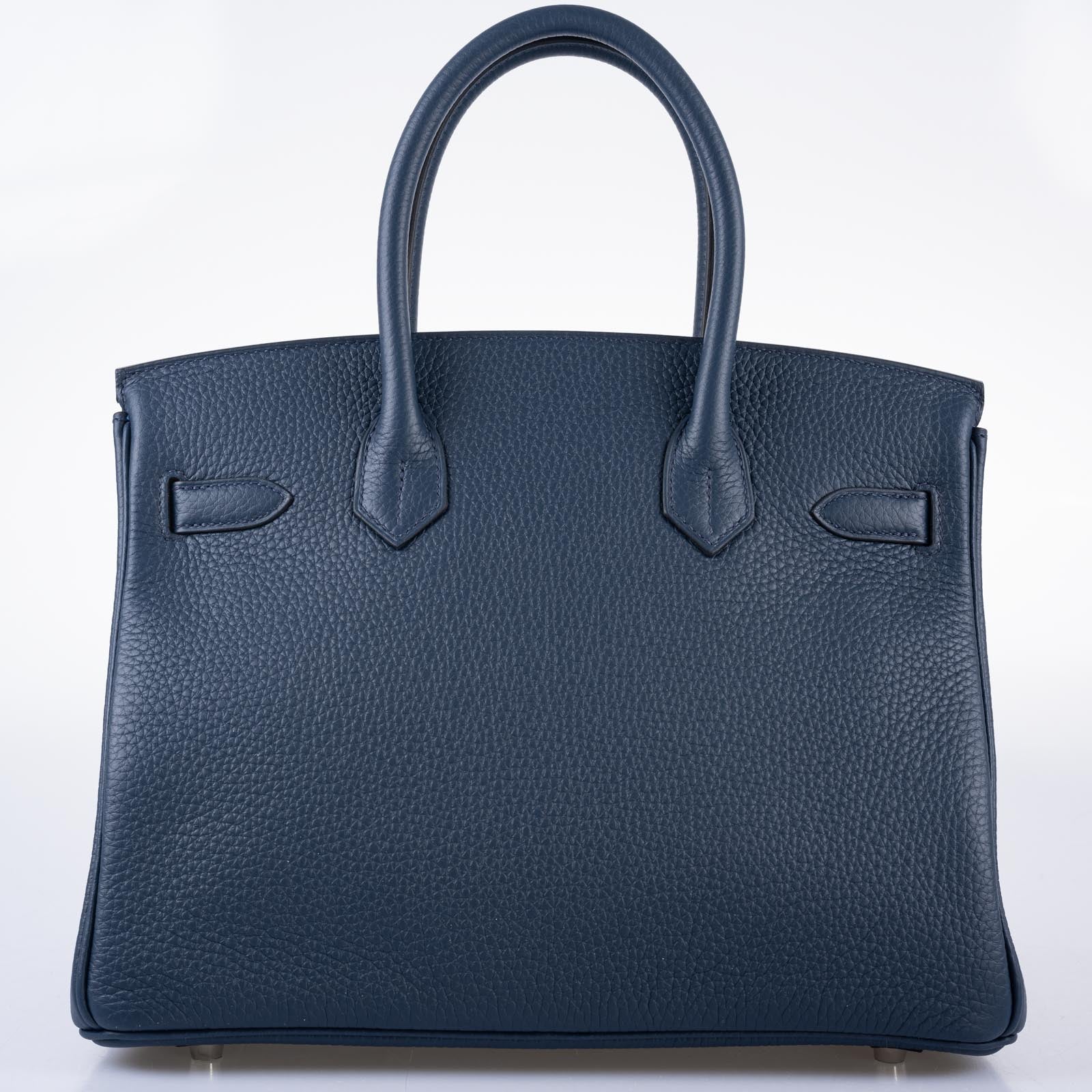 Hermès Verso Birkin 30 Blue de Prusse and Mykonos Clemence Leather Palladium Hardware