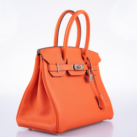 Hermès Verso Birkin 30 Orange Poppy Clemence & Blush Palladium Hardware