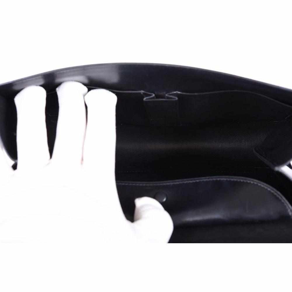 Hermès Vintage Black Box Calf Bonwit Teller Bag Sterling Silver Chaine d'Ancre