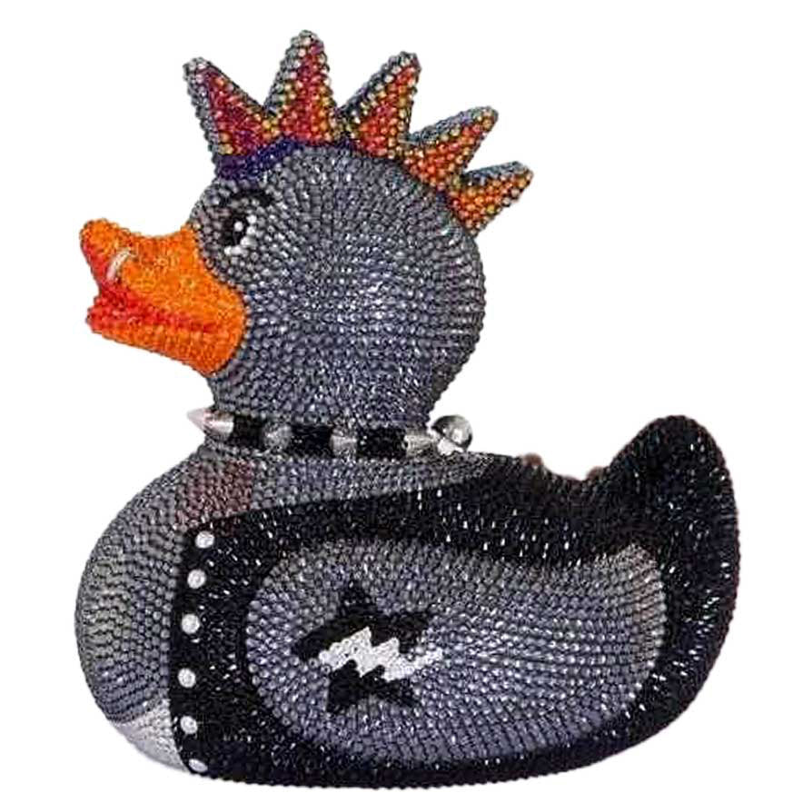 Judith Leiber Sid Punk Rubber Duck Crystal Pavé Minaudière