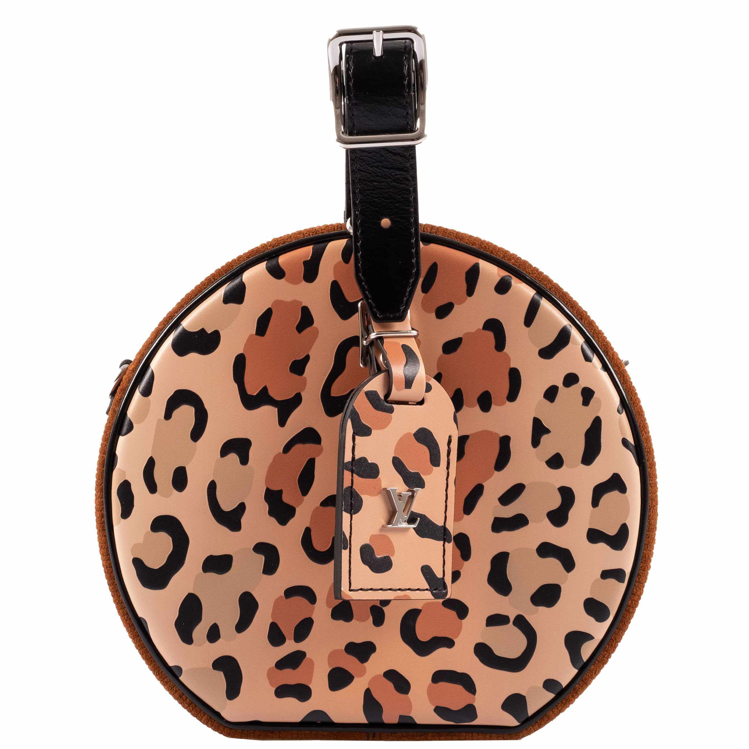 Louis Vuitton Petite Boite Chapeau Reverse Monogram Leopard Silver