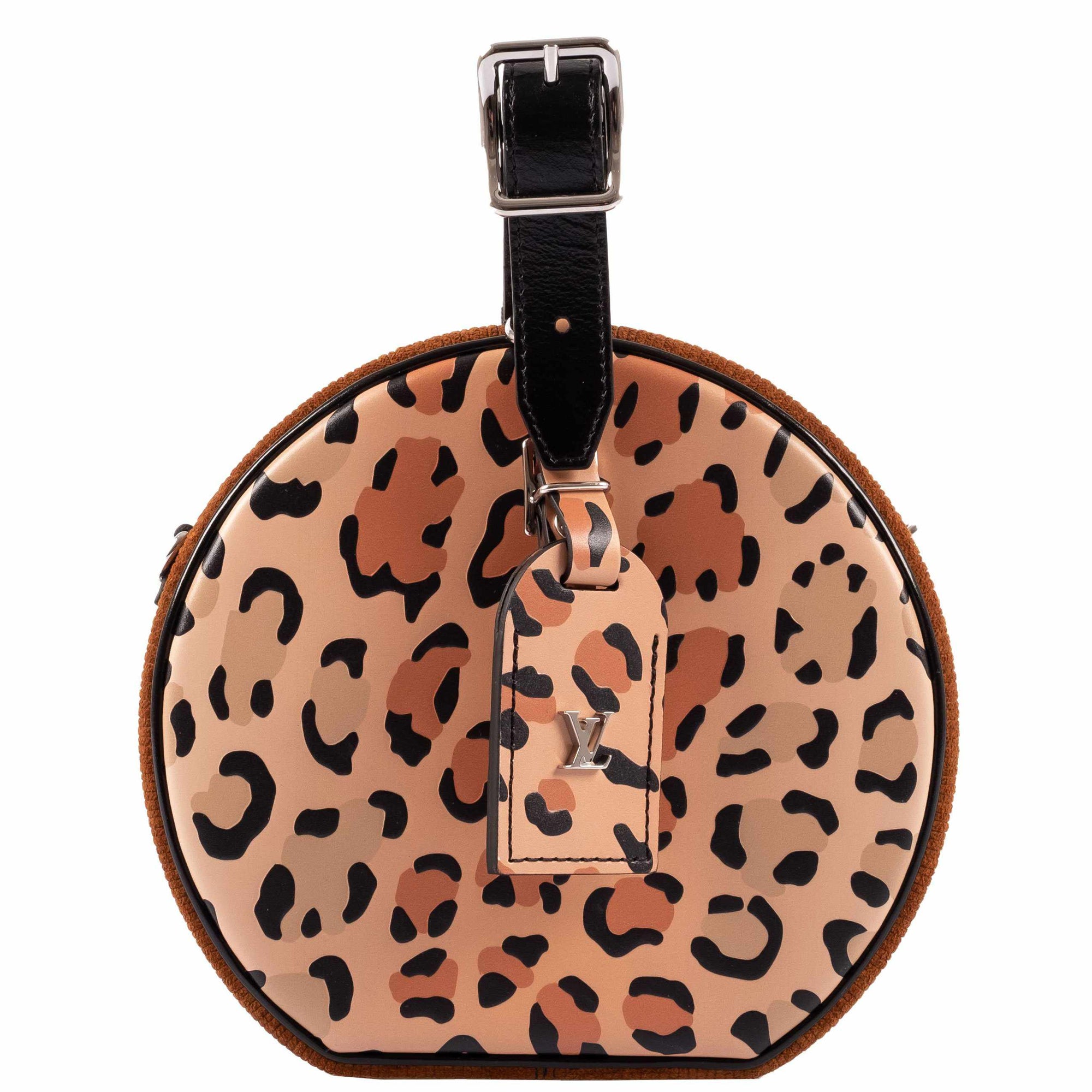 Louis Vuitton Petite Boite Chapeau Reverse Monogram Leopard Silver Hardware