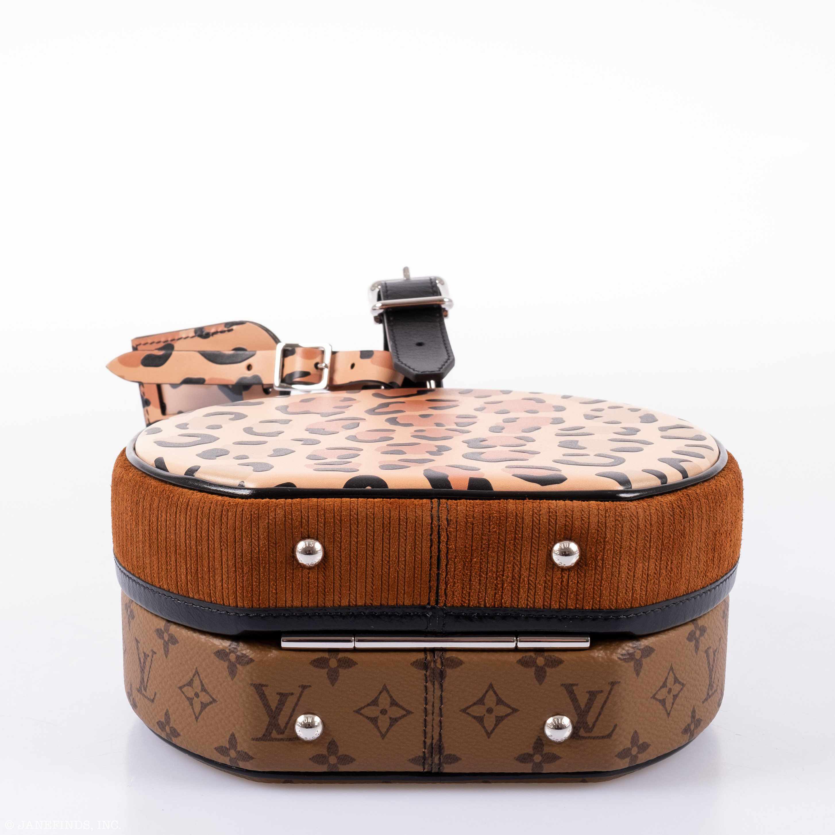 Louis Vuitton Petite Boite Chapeau Reverse Monogram Leopard Silver
