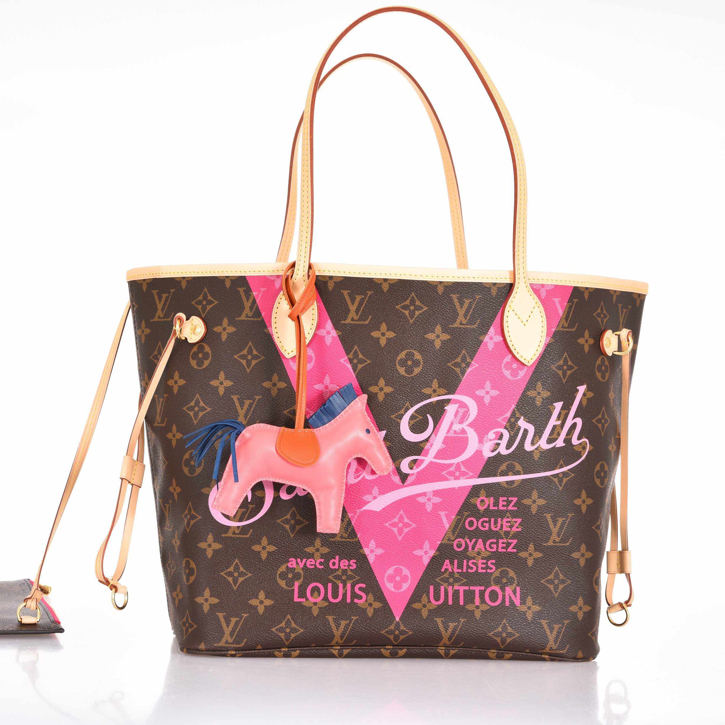 Louis Vuitton Saint Barth Neverfull Rose Ballerine Tote Stunning Limited