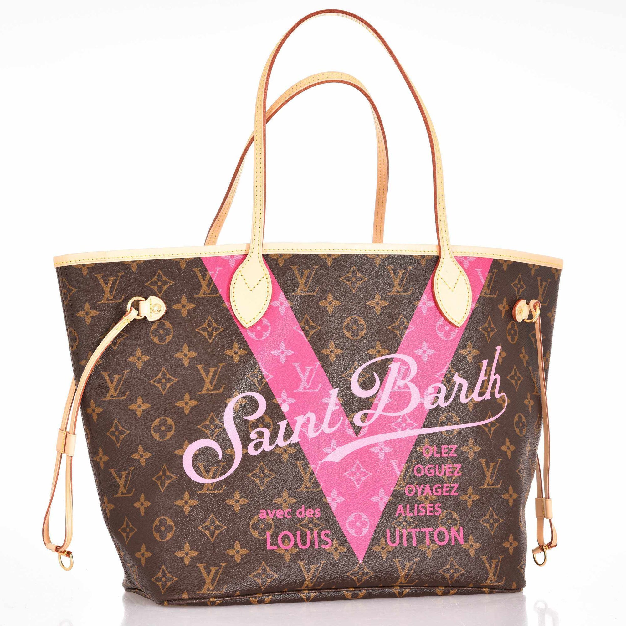 Louis Vuitton Saint Barth Neverfull Rose Ballerine Tote