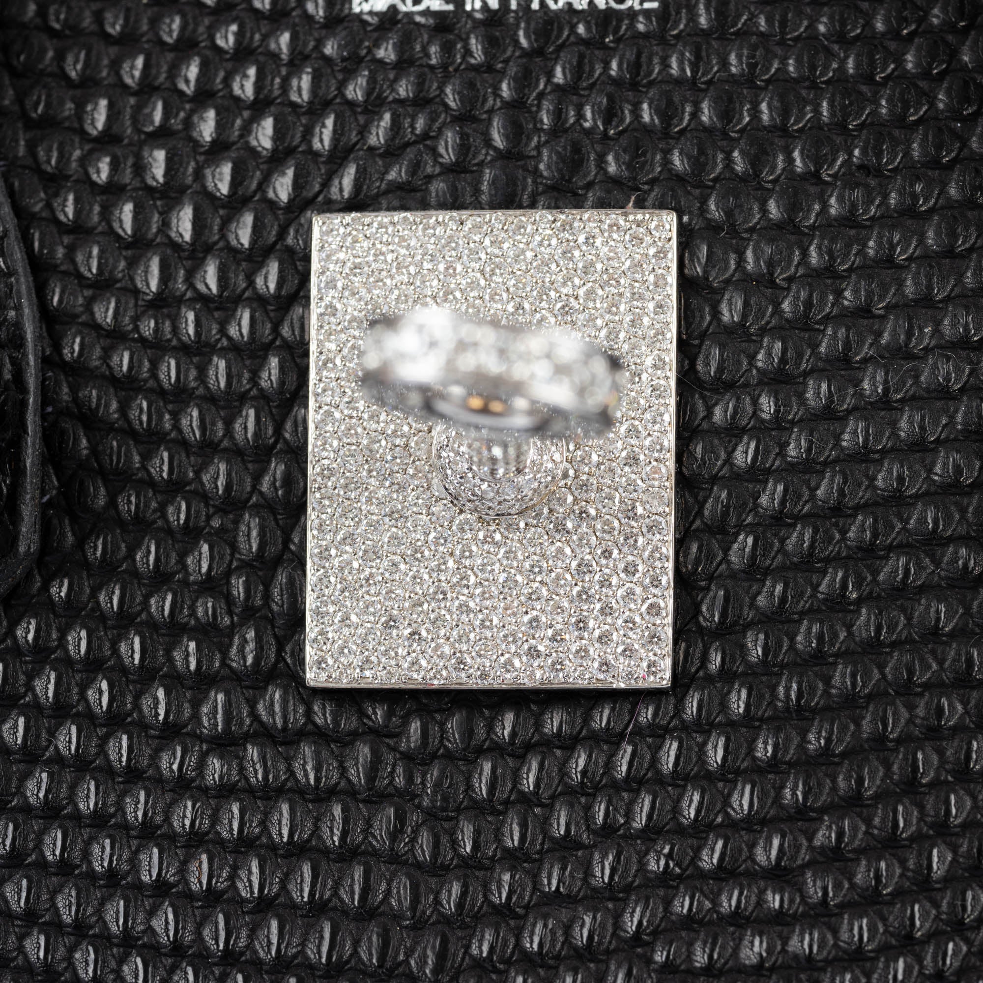 Vintage Hermès Birkin 25 Black Salvator Lizard With Jacob & Co. White Gold & Diamond Hardware - 2009, Square M