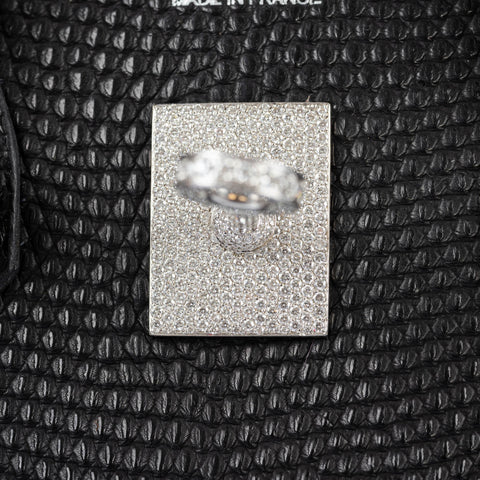 Vintage Hermès Birkin 25 Black Salvator Lizard With Jacob & Co. White Gold & Diamond Hardware - 2009, Square M