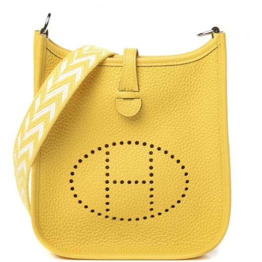 Hermès Evelyne TPM Taurillon Clemence Amazone Jaune De Naples